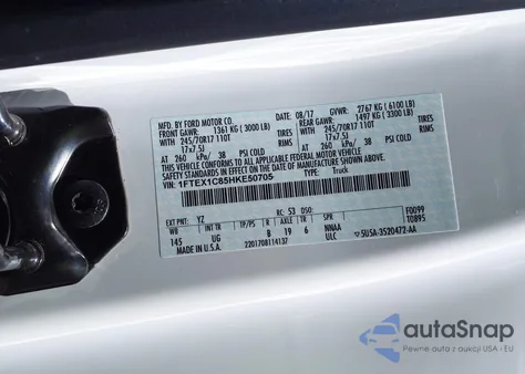 2017 Ford F150 Xlt из США, поврежденный, VIN 1FTEX1C85HKE50705